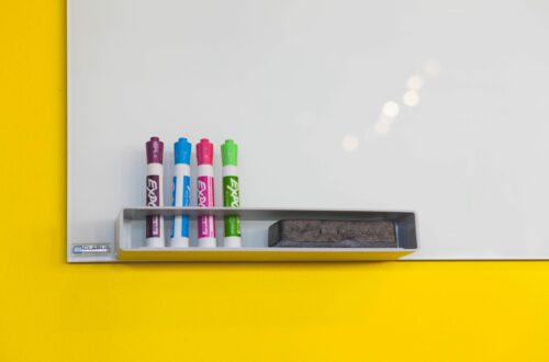 Whiteboard With Markers and Eraser Free Stock Picture