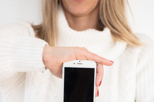 Woman Holding Phone Free Stock Picture