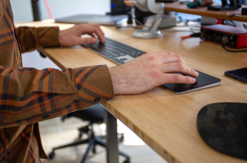 Hands Typing Desk Free Stock Picture